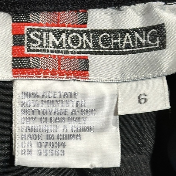 Simon Chang Tuxedo Style Pants with Velvet Trim and Jeweled Buttons Size 6 - EUC - Picture 5 of 5